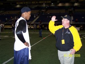 Coach Skip with 2010 Heisman Trophy Winner Cameron Newton at 2006 Army Combine